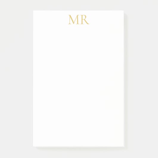 Professional Monogram Minimalist Plain Name Post-it® Notes (Voorkant)