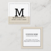 Professional Monogram Modern Bone White Vierkante Visitekaartje (Voorkant / Achterkant)