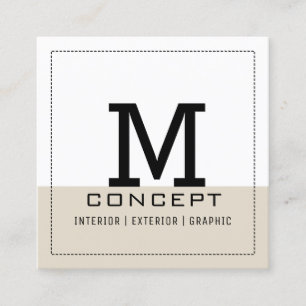 Professional Monogram Modern Bone White Vierkante Visitekaartje