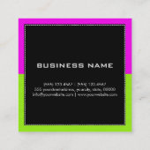 Professional Monogram Modern Limoen Magenta Vierkante Visitekaartje (Achterkant)