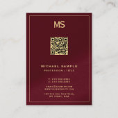 Professional Monogram QR Code Signature UV Matte Visitekaartje (Achterkant)