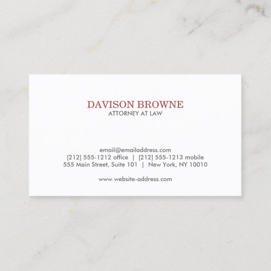 Professional Monogram Red Visitekaartje (Achterkant)