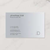 Professional Monogram Silver Kijk elegant Sjabloon Visitekaartje (Voorkant)