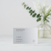 Professional Monogram Silver Kijk elegant Sjabloon Visitekaartje (Staand voorkant)