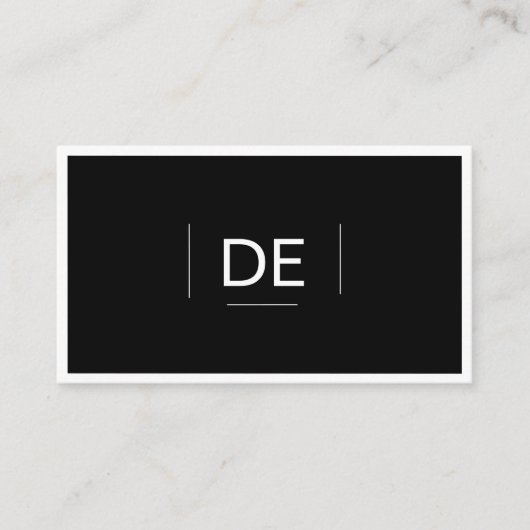 Professional Monogram Simple Elegant Black Social Visitekaartje (Voorkant)