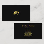 Professional Monogram Sjabloon klassieke oude stij Visitekaartje (Voorkant / Achterkant)