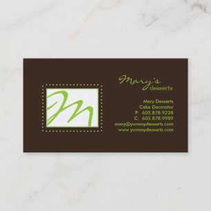 Professional Monogram Visitekaartje Green Brown