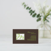 Professional Monogram Visitekaartje Green Brown (Staand voorkant)