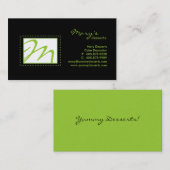 Professional Monogram Visitekaartje Groen zwart (Voorkant / Achterkant)
