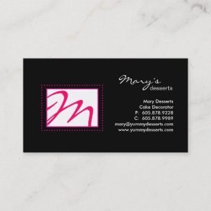 Professional Monogram Visitekaartje zwart roze