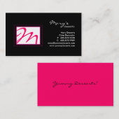Professional Monogram Visitekaartje zwart roze (Voorkant / Achterkant)