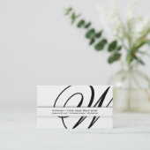 Professional monogram "W" bedrijf CUSTOM Visitekaartje (Staand voorkant)