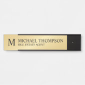 Professional Monogram zwart en goud Deurbordje (Voorkant)