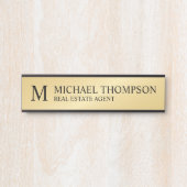 Professional Monogram zwart en goud Deurbordje (Voorkant)