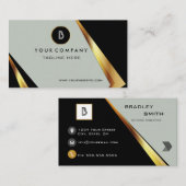 Professional Monogram - zwart en goud Visitekaartje (Voorkant / Achterkant)