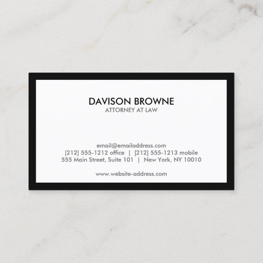 Professional Monogram zwart-wit Visitekaartje (Achterkant)