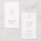 Professional Monogrammed Plain Elegant Modern Luxe Visitekaartje (Voorkant / Achterkant)