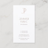 Professional Monogrammed Plain Elegant Modern Luxe Visitekaartje (Achterkant)