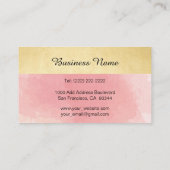 Professional Monogrammen Gold Pink Waterverf Visitekaartje (Achterkant)