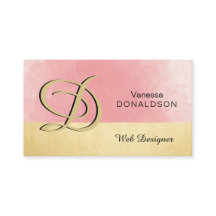 Professional Monogrammen Gold Pink Waterverf