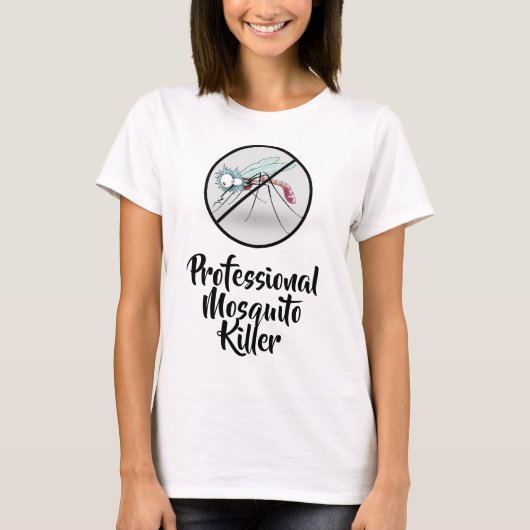 Professional Mosquito Killer Funny White T-shirt (Voorkant)