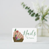 Professional Nail Salon Modern Nail Technician Visitekaartje (Staand voorkant)