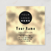 Professional Nais Makeup Gold Glitter Logo Drip Vierkante Visitekaartje (Achterkant)