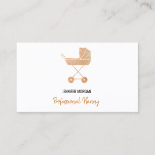 Professional Nanny Roos Gold Baby Carriage Elegant Visitekaartje