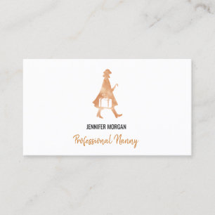 Professional Nanny Roos Gold Silhouette Babysitter Visitekaartje