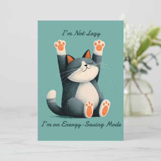 Professional Nap Taker Funny Sleeping Cat Aankondiging (Staand voorkant)