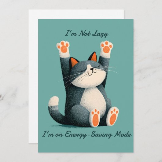 Professional Nap Taker Funny Sleeping Cat Aankondiging (Voorkant / Achterkant)