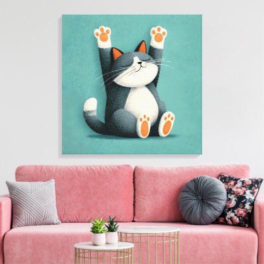 Professional Nap Taker Funny Sleeping Cat Canvas Afdruk (Insitu (Woonkamer))
