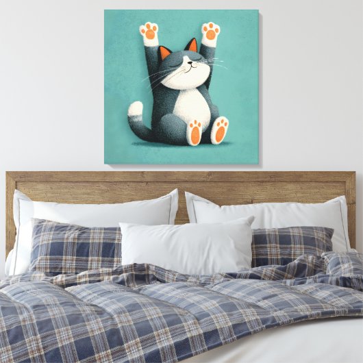 Professional Nap Taker Funny Sleeping Cat Canvas Afdruk (Insitu (Slaapkamer))