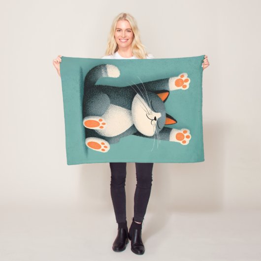 Professional Nap Taker Funny Sleeping Cat Fleece Deken (In situ)