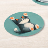 Professional Nap Taker Funny Sleeping Cat Ronde Kartonnen Onderzetter (Gebogen)