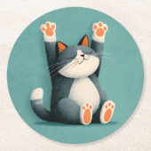 Professional Nap Taker Funny Sleeping Cat Ronde Kartonnen Onderzetter (Voorkant)