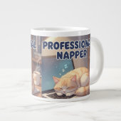 Professional Napper Funny Cat Mug | Cozy Lazy Morn Grote Koffiekop (Voorkant rechts)