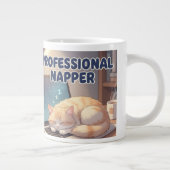 Professional Napper Funny Cat Mug | Cozy Lazy Morn Grote Koffiekop (Rechts)