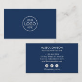 Professional Navi Blue Add your Logo Visitekaartje (Voorkant / Achterkant)