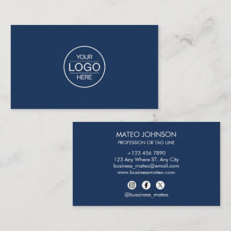 Professional Navi Blue Add your Logo Visitekaartje