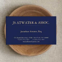 Professional Navy Blue Attorney Visitekaartje
