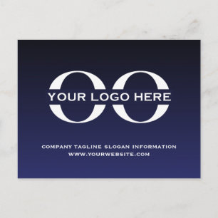 Professional Navy Blue Company Logo Briefkaart
