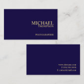 Professional Navy Blue en Gold Visitekaartje (Voorkant / Achterkant)