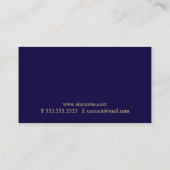 Professional Navy Blue en Gold Visitekaartje (Achterkant)