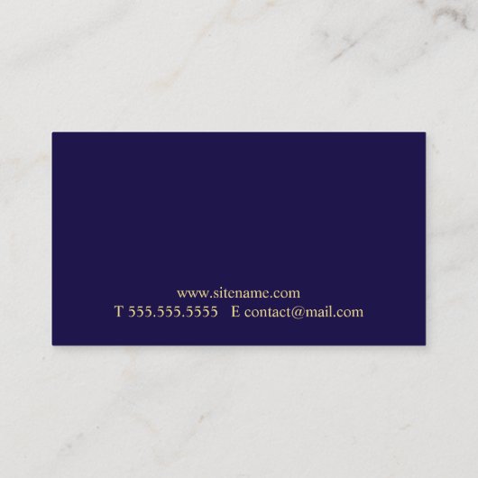 Professional Navy Blue en Gold Visitekaartje (Achterkant)