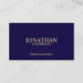 Professional Navy Blue en Gold Visitekaartje (Voorkant)