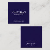 Professional Navy Blue en White Vierkante Visitekaartje (Voorkant / Achterkant)