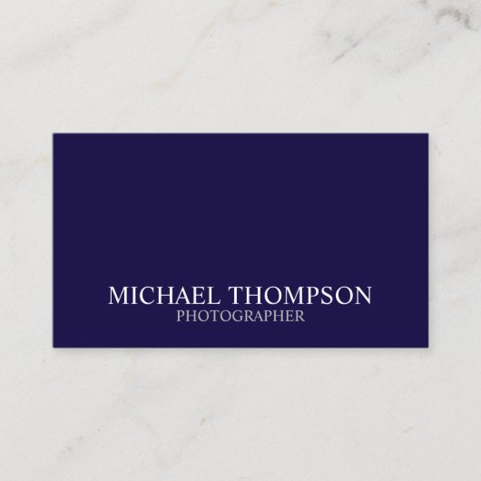 Professional Navy Blue en White Visitekaartje (Voorkant)