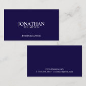 Professional Navy Blue en White Visitekaartje (Voorkant / Achterkant)