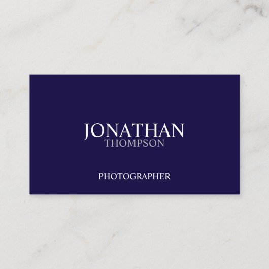 Professional Navy Blue en White Visitekaartje (Voorkant)